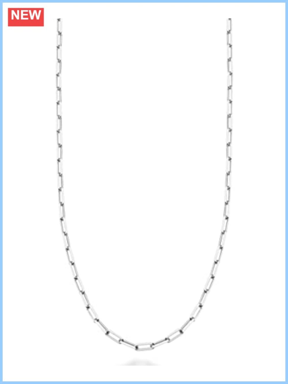 Italian 925 Sterling Silver 2mm Paperclip Chain Necklace 20" Lobster Clasp